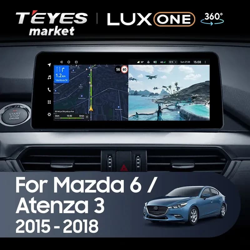 Рамка магнитолы 12.3" на MAZDA 6 2015-2018 Руль слева