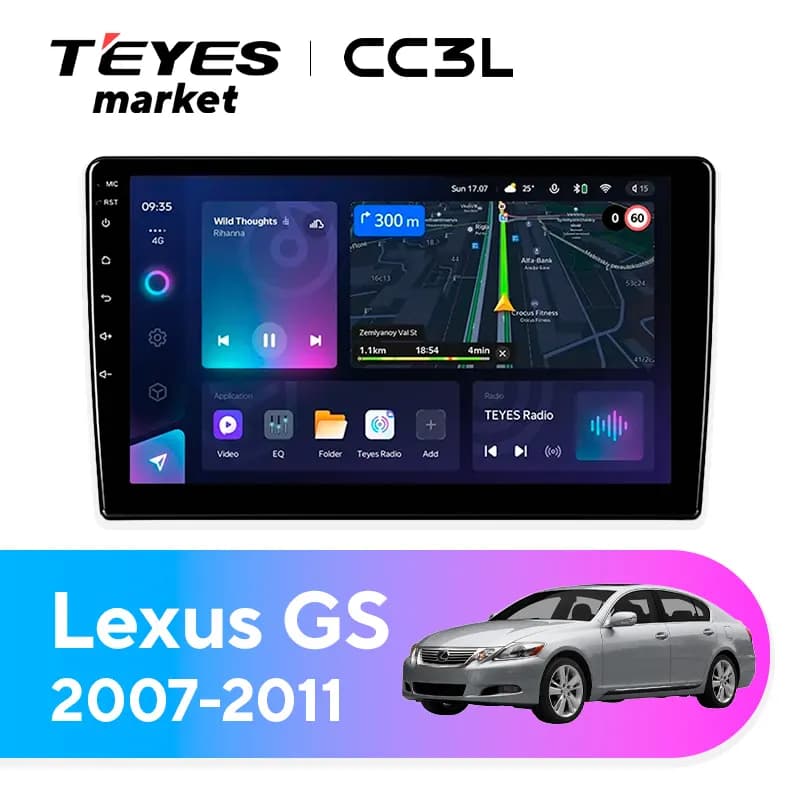 Головное устройство TEYES CC3L 4/32 9" для Lexus GS 2004-2011 - комплектация [F1]