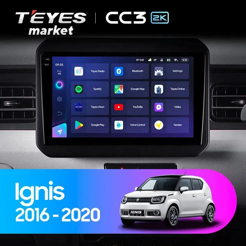 Магнитола TEYES CC3 2K 6/128 9.5" для Suzuki SX4 1 2006-2014