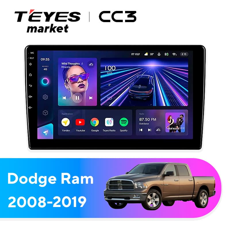 Головное устройство TEYES CC3 4/32 9" для Dodge Ram 2008-2019