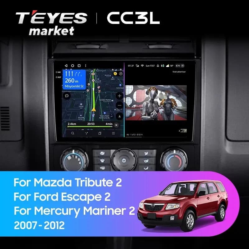 Головное устройство TEYES CC3L 4/32 9" для Ford Escape 2000-2007