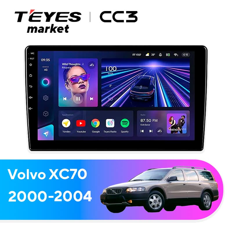 Головное устройство TEYES CC3 6/128 9" для Volvo XC70 2000-2004