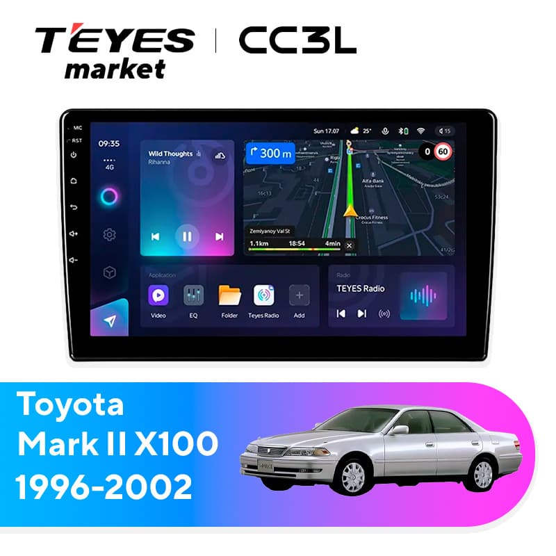 Головное устройство TEYES CC3L 4/32 9" для Toyota Mark II 2000-2007
