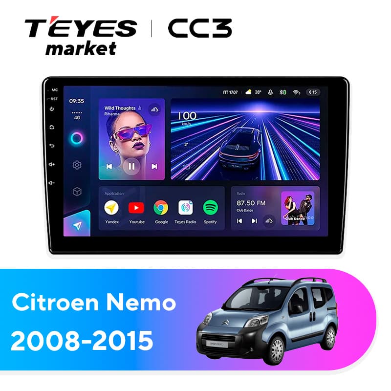 Головное устройство TEYES CC3 4/32 10.2" для FIAT Fiorino 2008-2023
