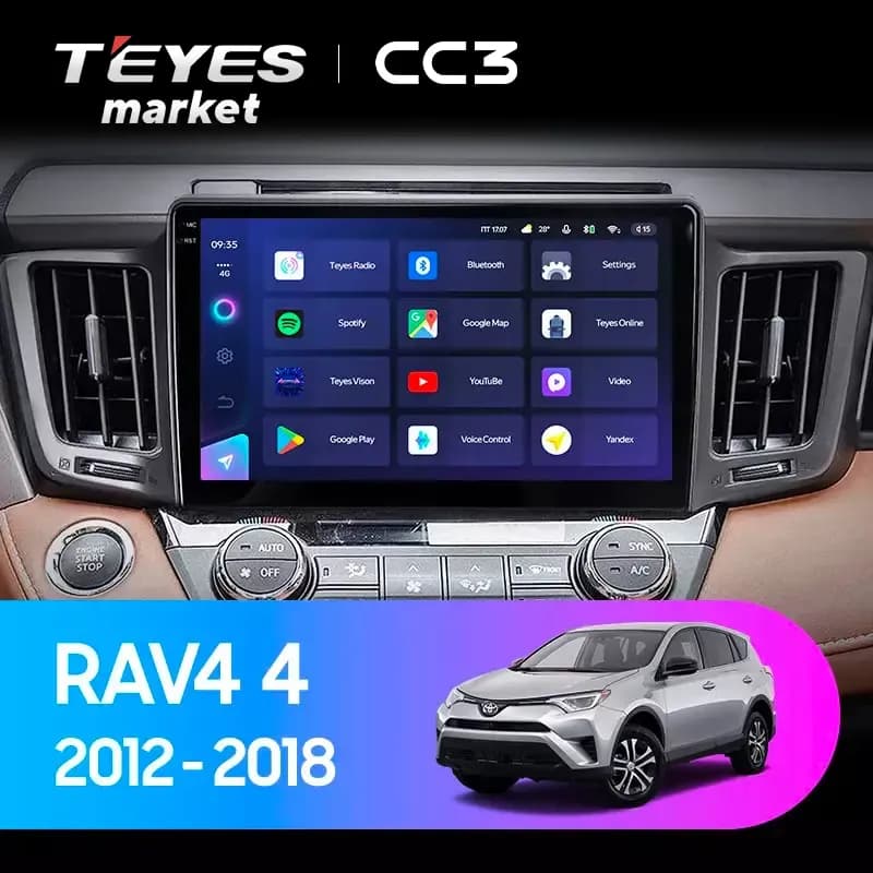 Головное устройство TEYES CC3 4/32 9" для Toyota RAV4 2003-2006 - комплектация [F2]