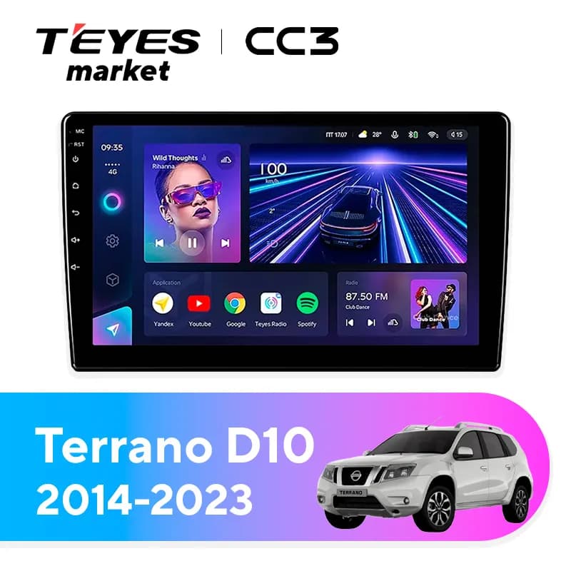 Головное устройство TEYES CC3 6/128 9" для Renault Duster 2010-2015