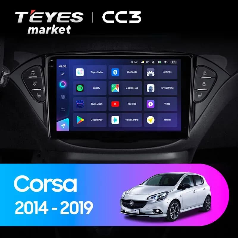 Головное устройство TEYES CC3 6/128 9" для Opel Corsa 2000-2010