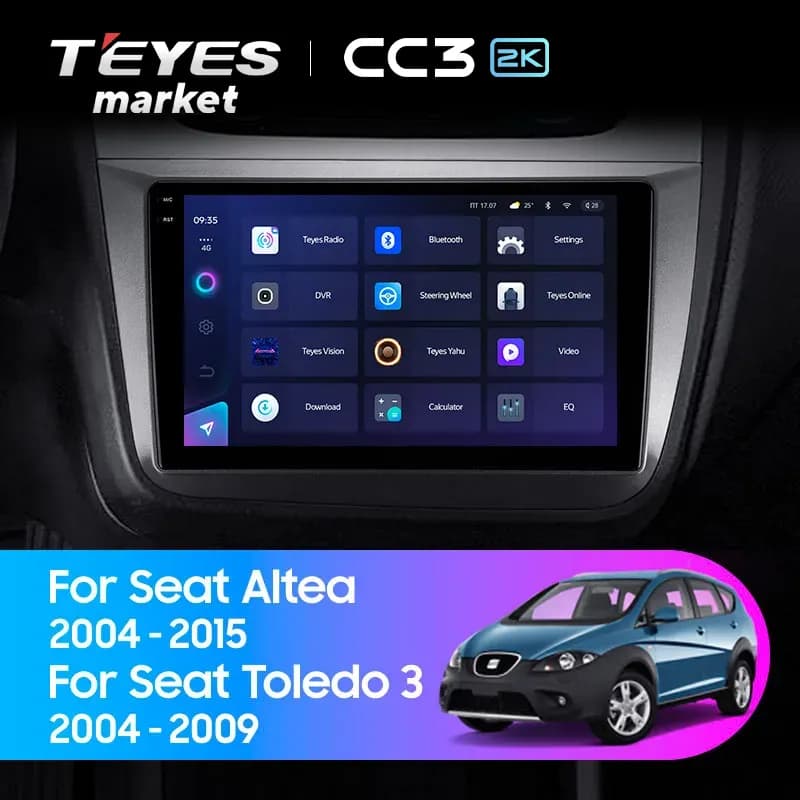 Головное устройство TEYES CC3 2K 6/128 9.5" для SEAT Altea 2004-2015