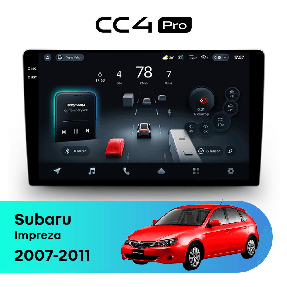 Головное устройство TEYES CC4 Pro 8/128 9.5" для Subaru Impreza 2002-2007 - комплектация [F1]