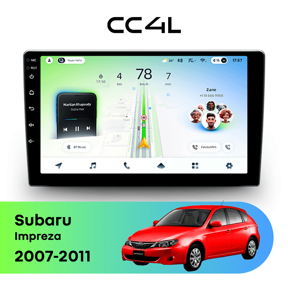 Магнитола TEYES CC4L 6/64 9" для Subaru Impreza [F2] 2002-2005