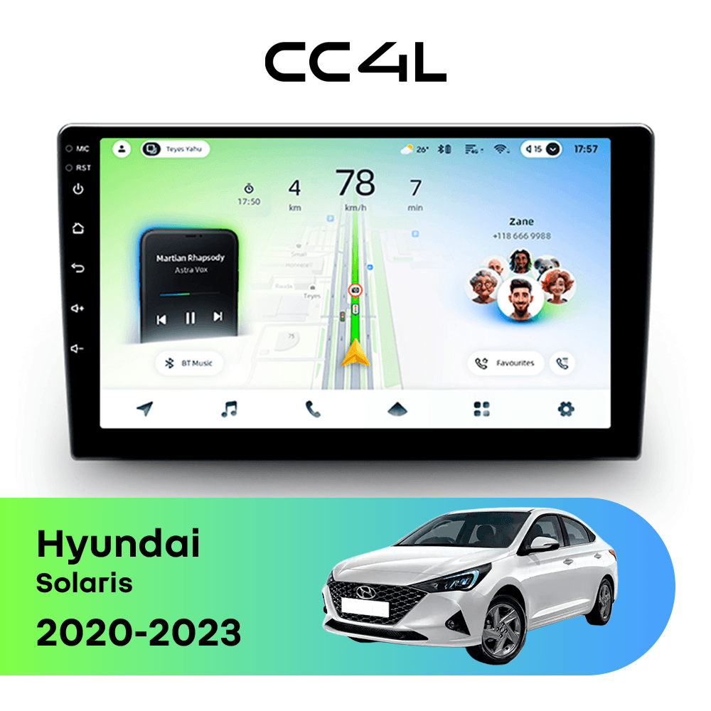 Магнитола TEYES CC4L 6/64 9" для Hyundai Solaris [F3 B] 2017-2020