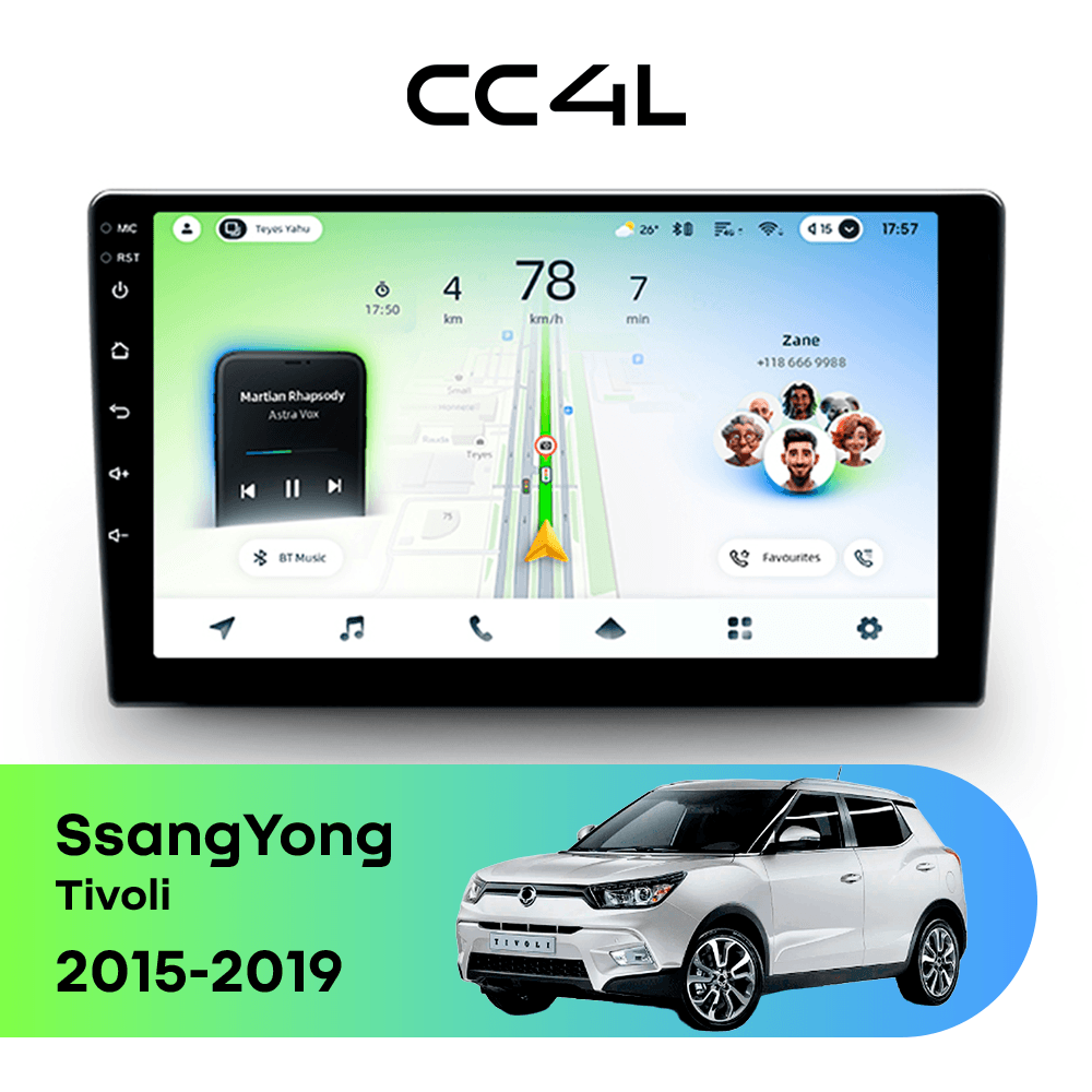 Магнитола TEYES CC4L 6/64 9" для SsangYong Tivoli 2015-2019