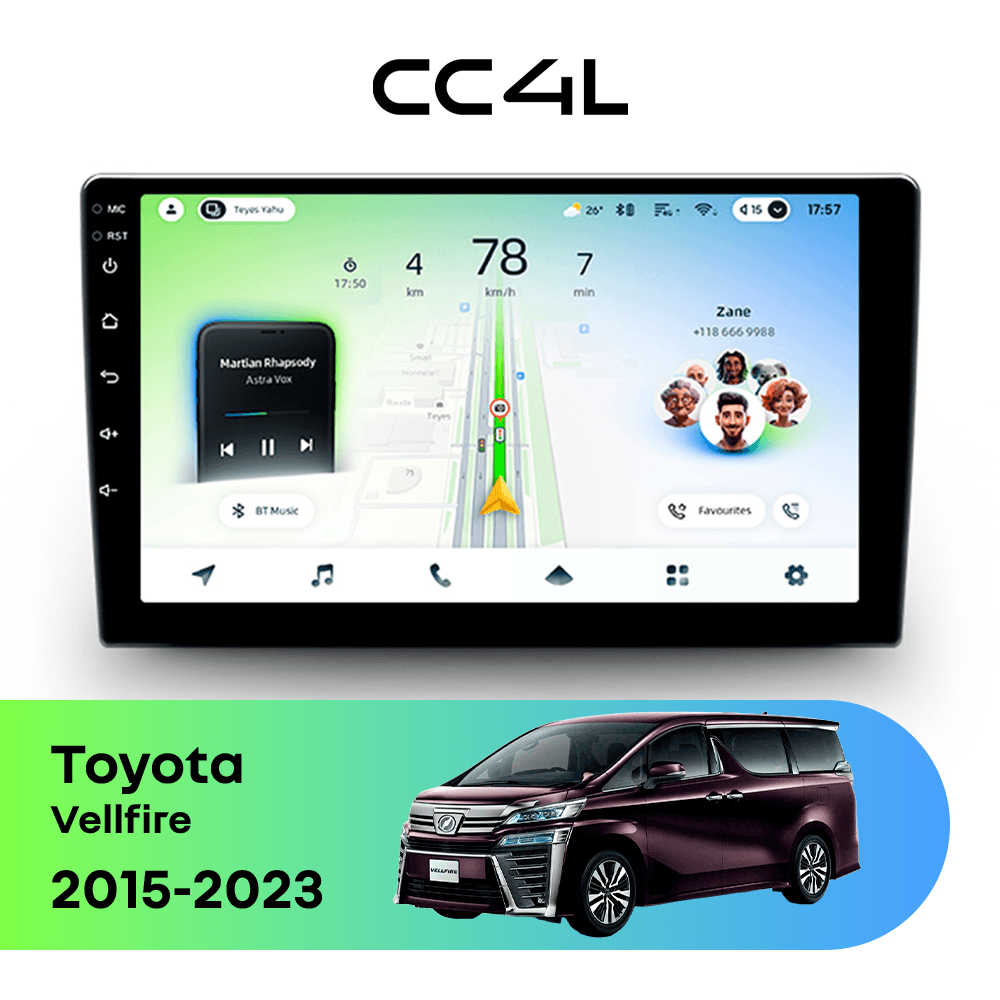 Магнитола TEYES CC4L 6/64 9" для Toyota Vellfire [F3] 2008-2015