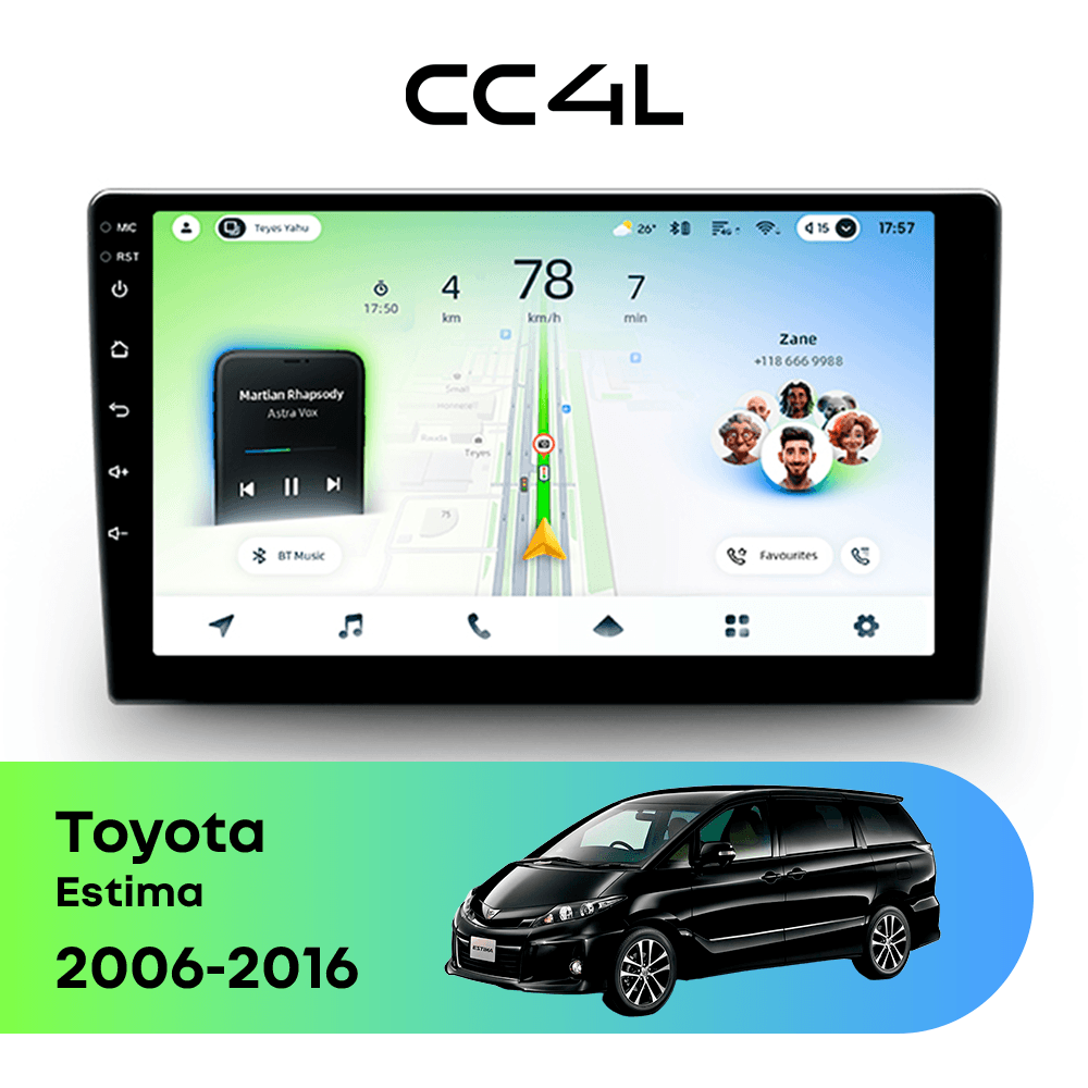 Магнитола TEYES CC4L 6/64 9" для Toyota Estima 2006-2016