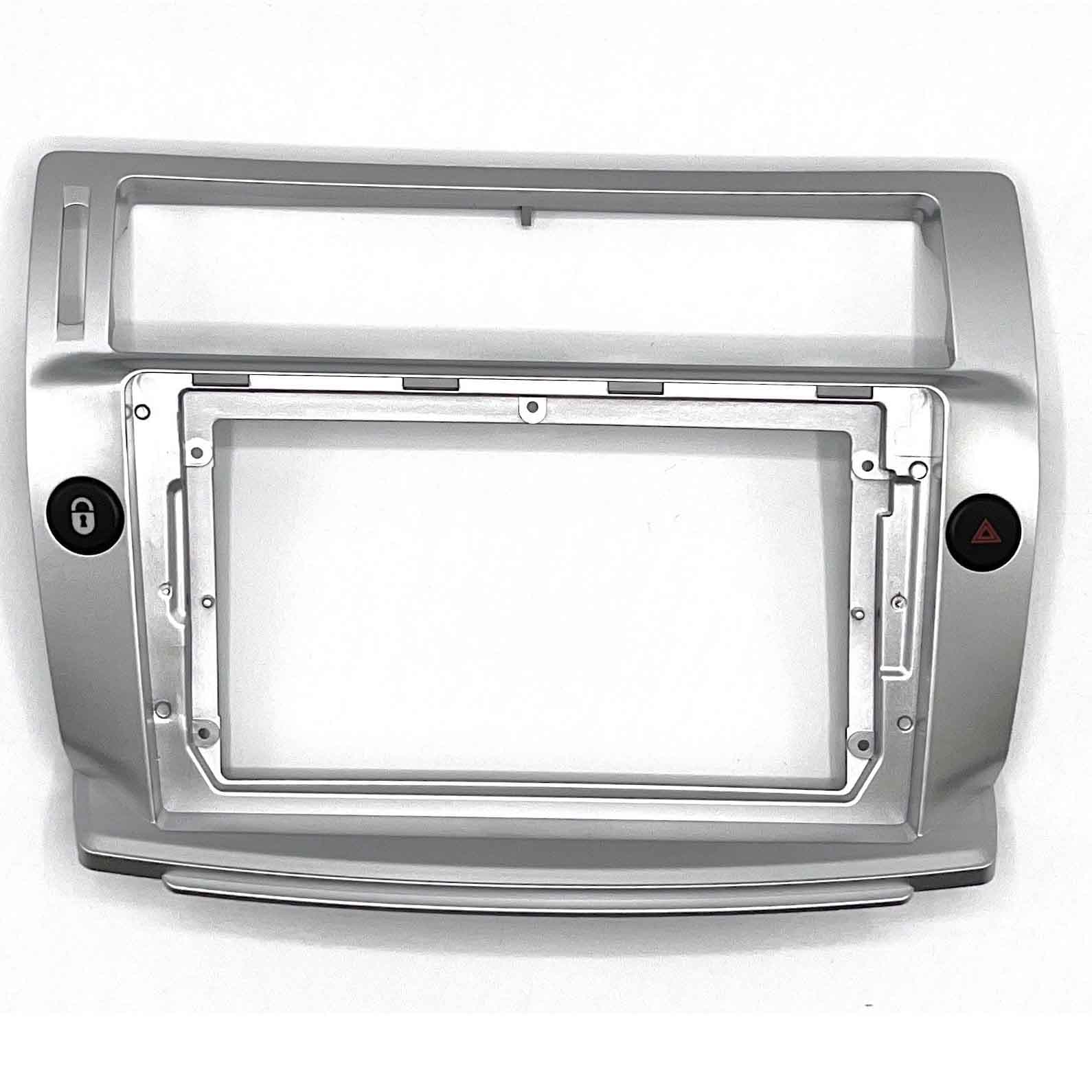 Рамка переходная для магнитолы 9.0" (цв.Серебро) на CITROEN C4 2004-2010