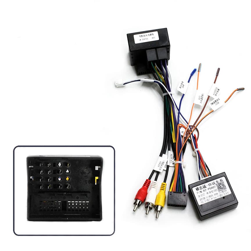 Разъем-переходник 16 pin для подключения Android магнитолы для PEUGEOT / CITROEN Quadlock (Камера + CANBUS)