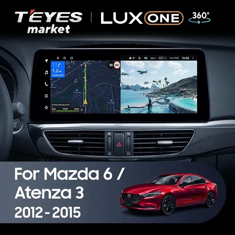 Рамка магнитолы 12.3" на Mazda 6 Atenza 3 GJ 2012-2015