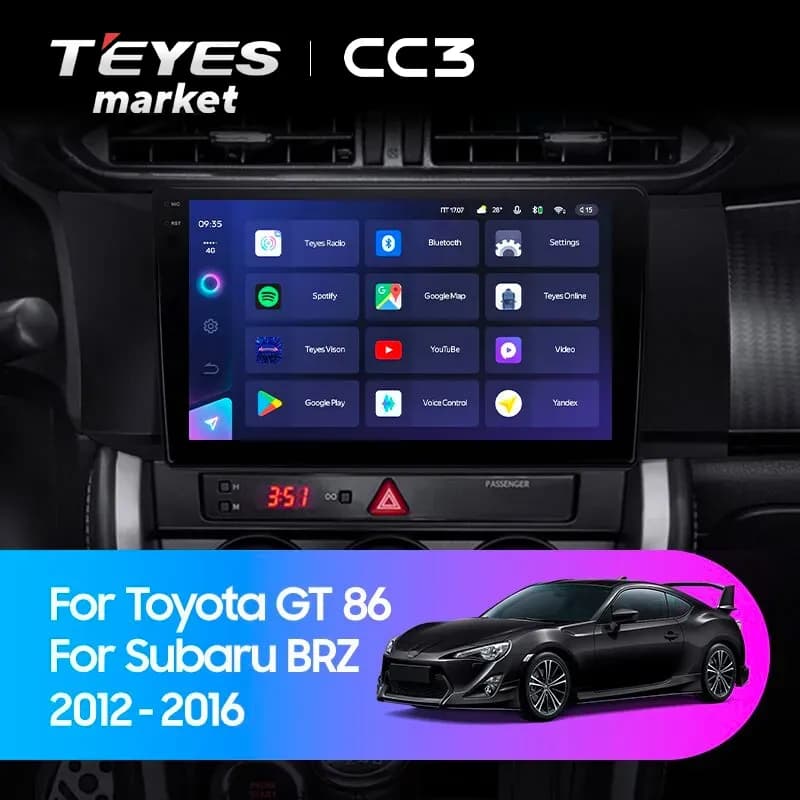 Магнитола TEYES CC3 4/64 9" для Toyota GT 86 2012-2016