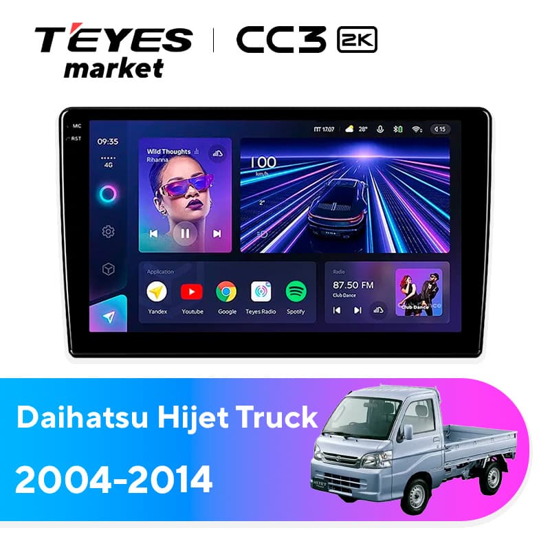 Головное устройство TEYES CC3 2K 4/32 9.5" для Daihatsu Hijet Truck 2004-2014