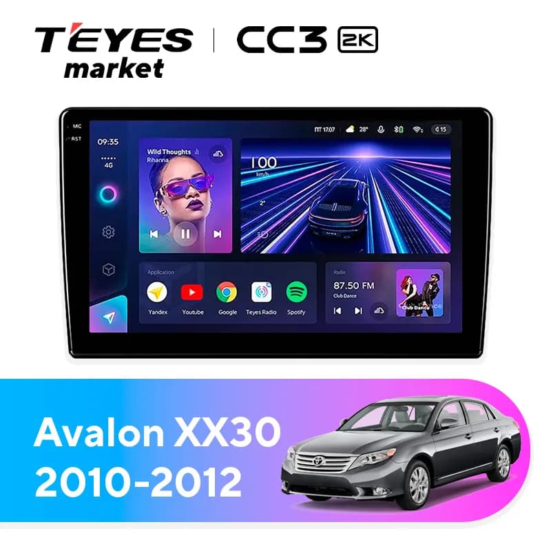 Головное устройство TEYES CC3 2K 6/128 9.5" для Toyota Avalon 2010-2012
