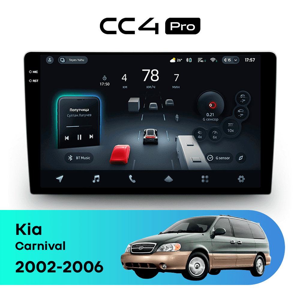 Головное устройство TEYES CC4 Pro 12/256 9.5" для Kia Carnival 2006-2014