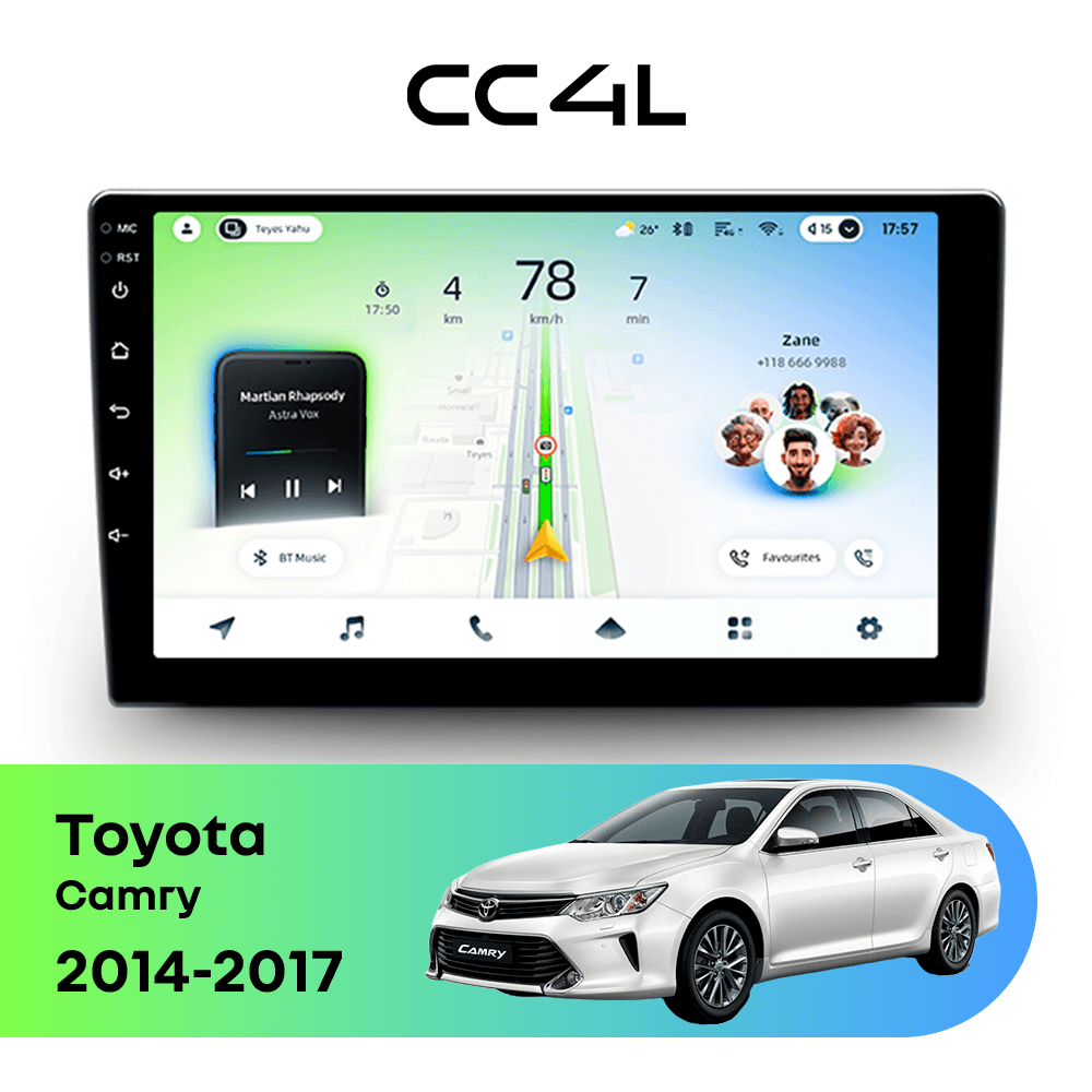 Рамка магнитолы 10" на TOYOTA Camry, Aurion 2015-2018