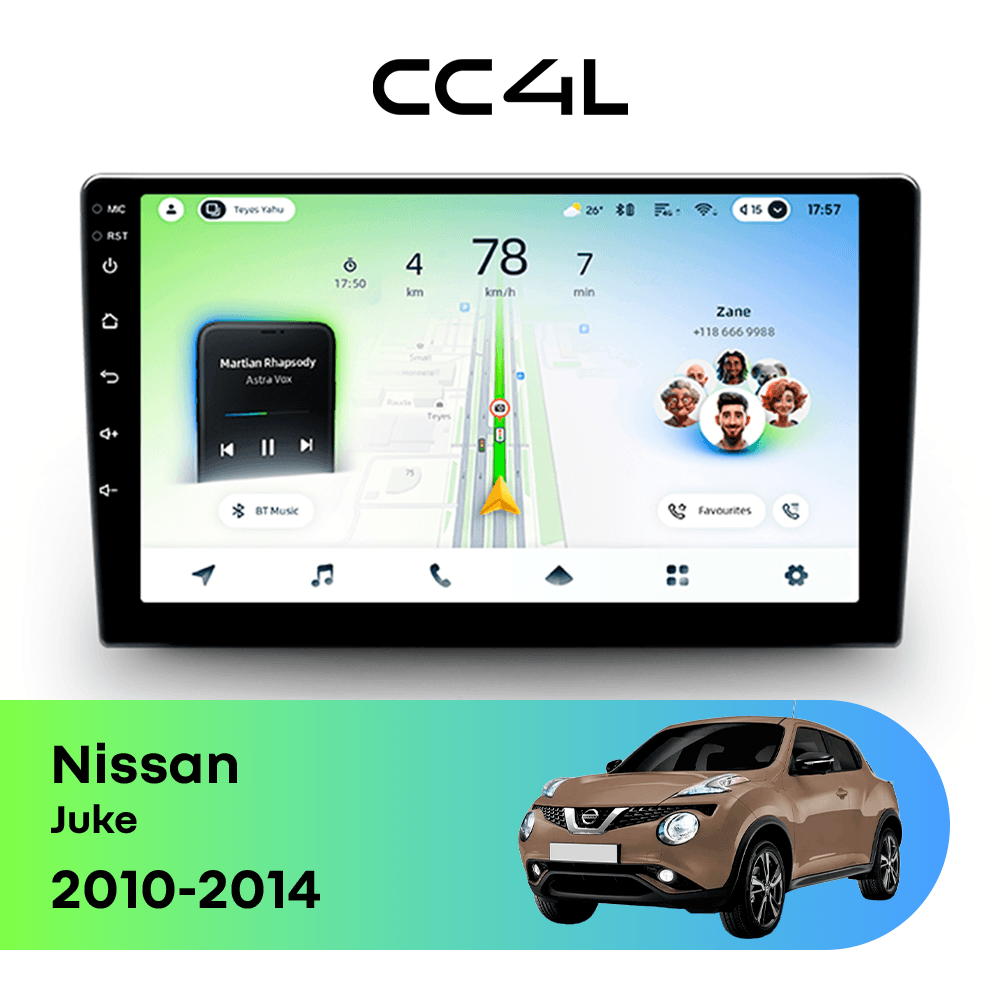 Магнитола TEYES CC4L 6/64 9" для Nissan Juke 2010-2014