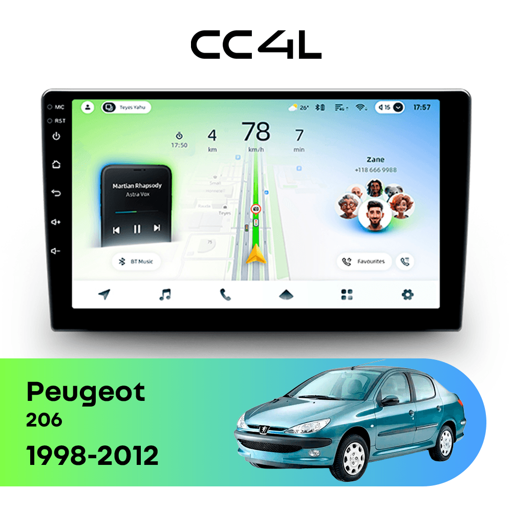 Магнитола TEYES CC4L 6/64 9" для Peugeot 4008 2016-2024