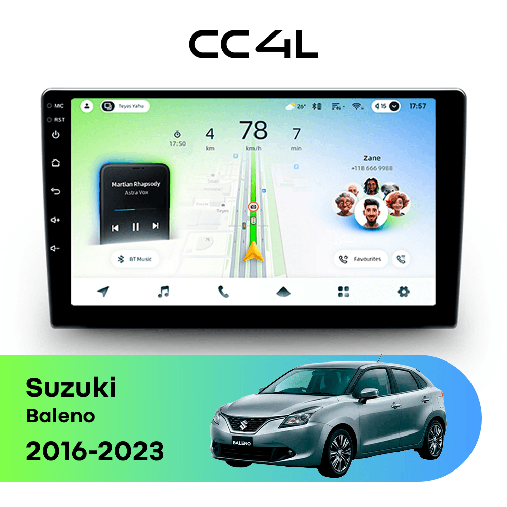 Магнитола TEYES CC4L 6/64 9" для Suzuki Baleno 2016-2023
