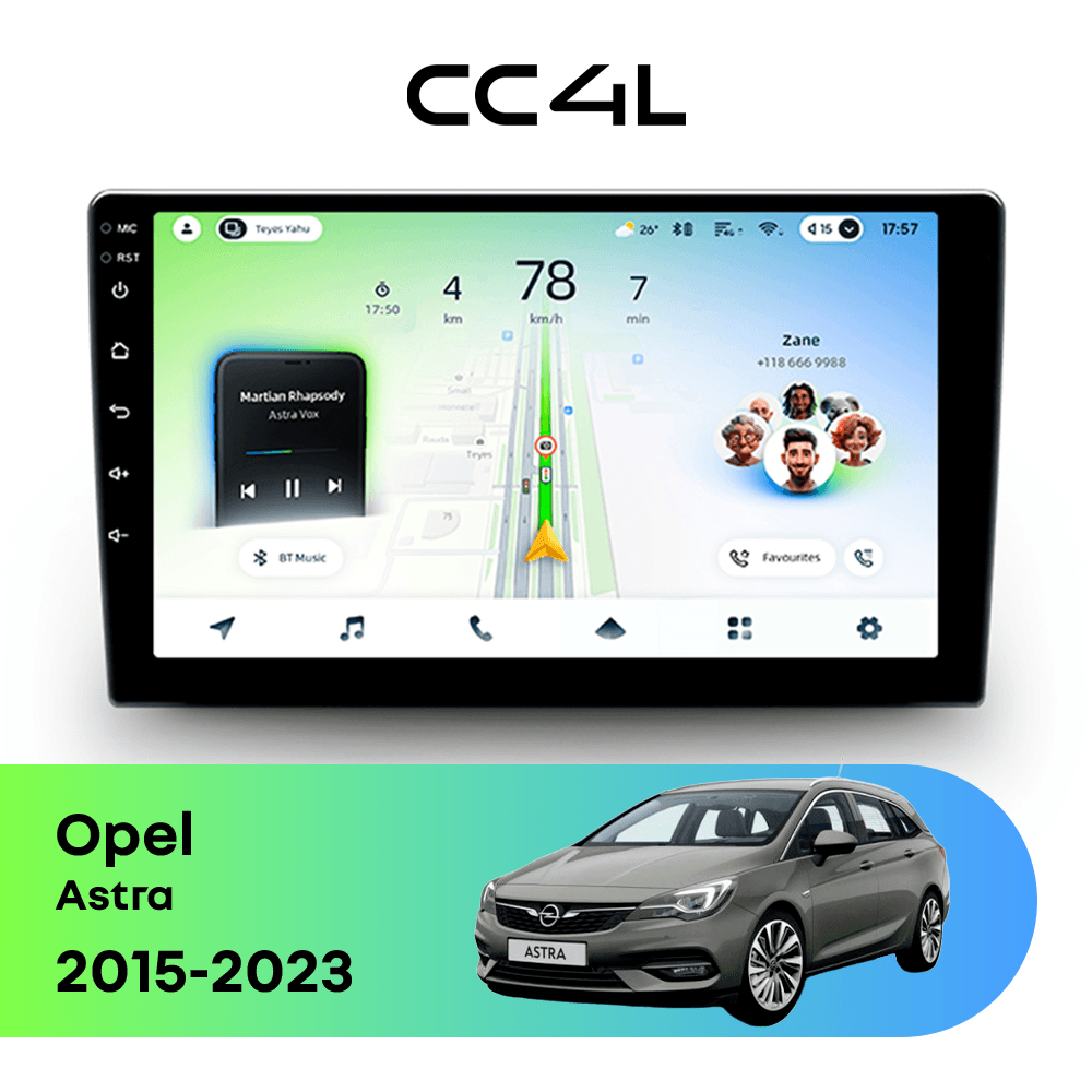 Магнитола TEYES CC4L 6/64 9" для Opel Astra 2015-2023