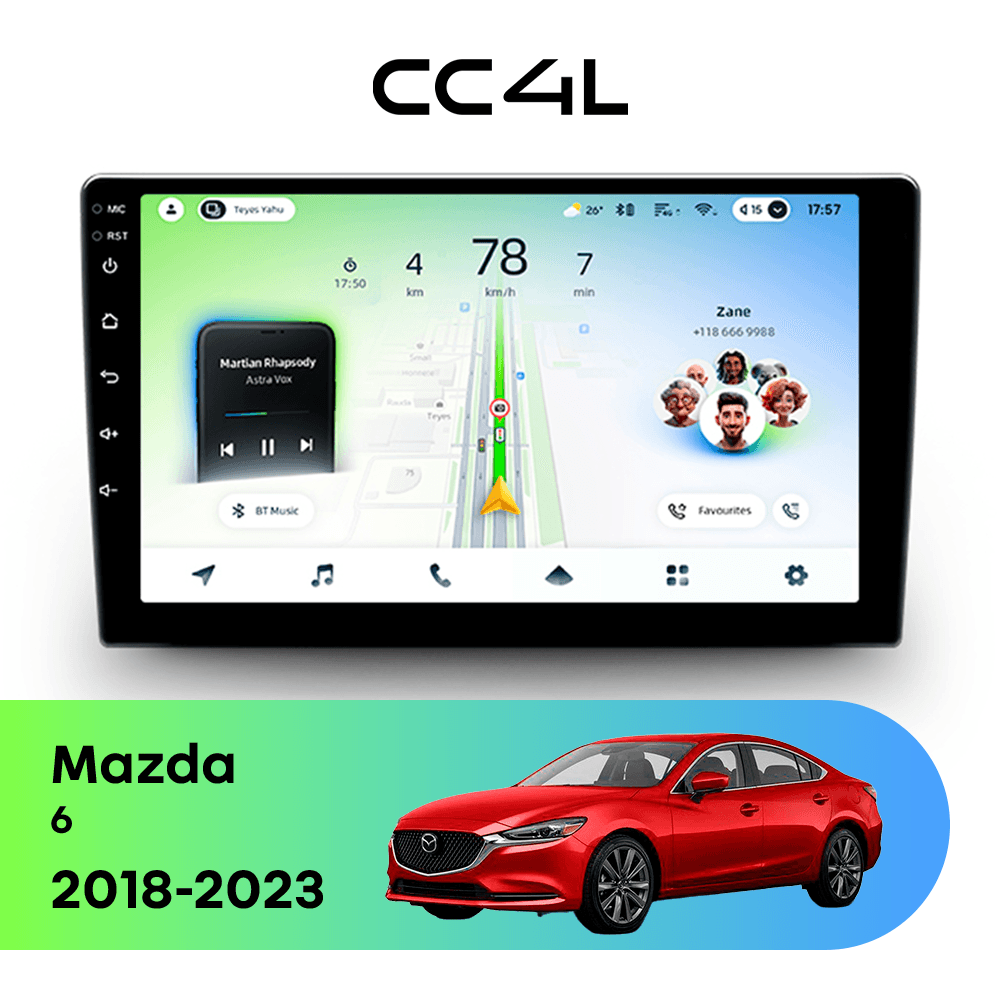 Магнитола TEYES CC4L 6/64 9" для Mazda 6 2007-2009