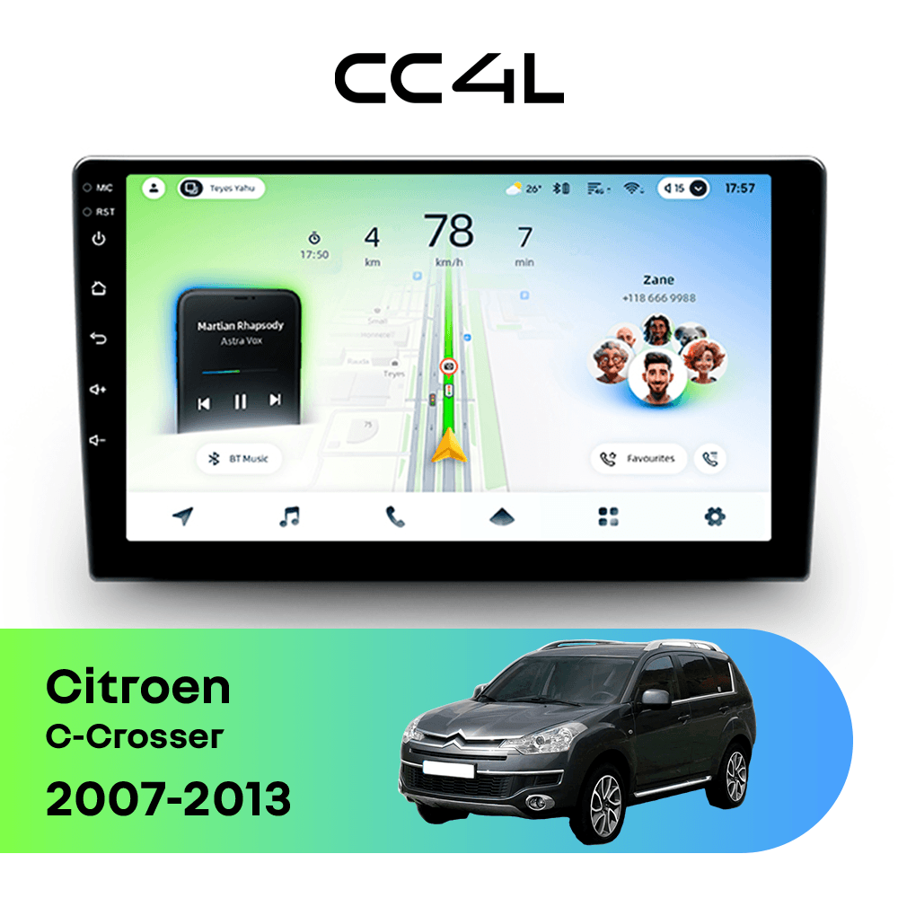 Магнитола TEYES CC4L 6/64 9" для Citroen C-Crosser 2007-2013