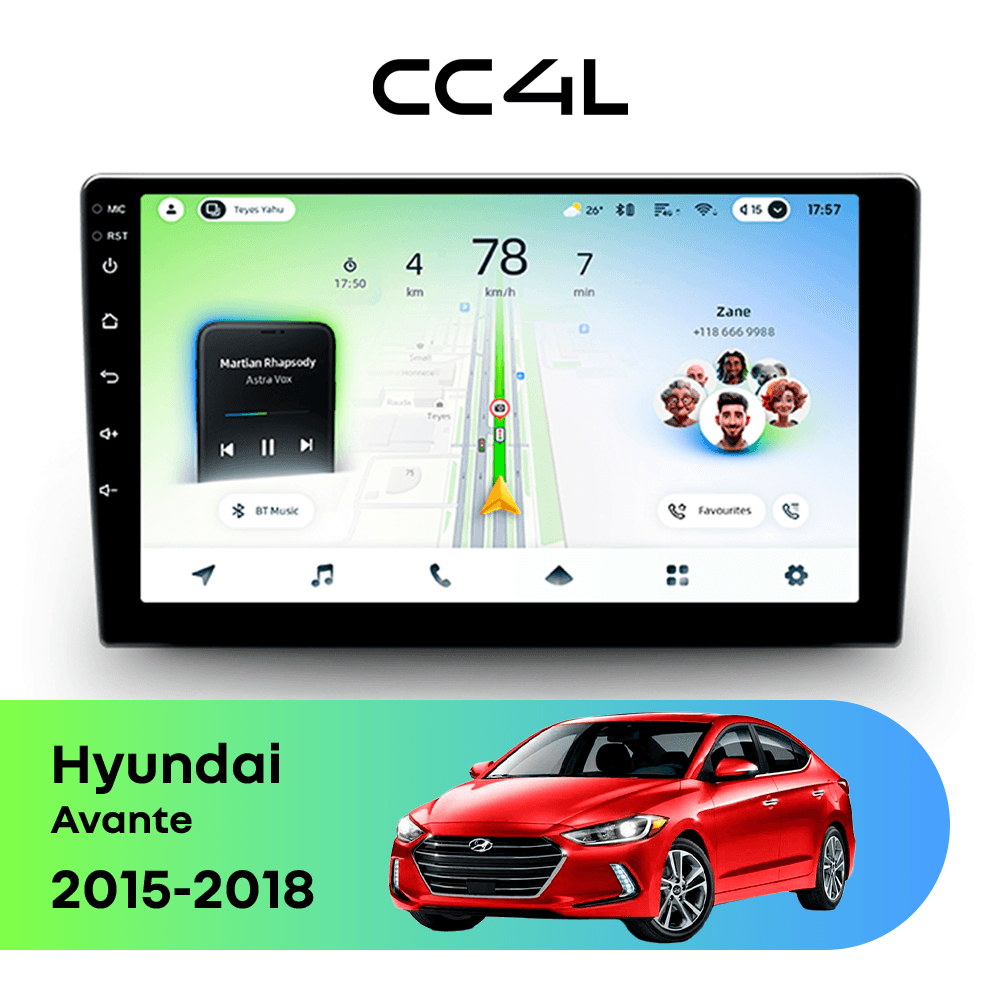 Магнитола TEYES CC4L 6/64 9" для Hyundai Avante 2015-2018