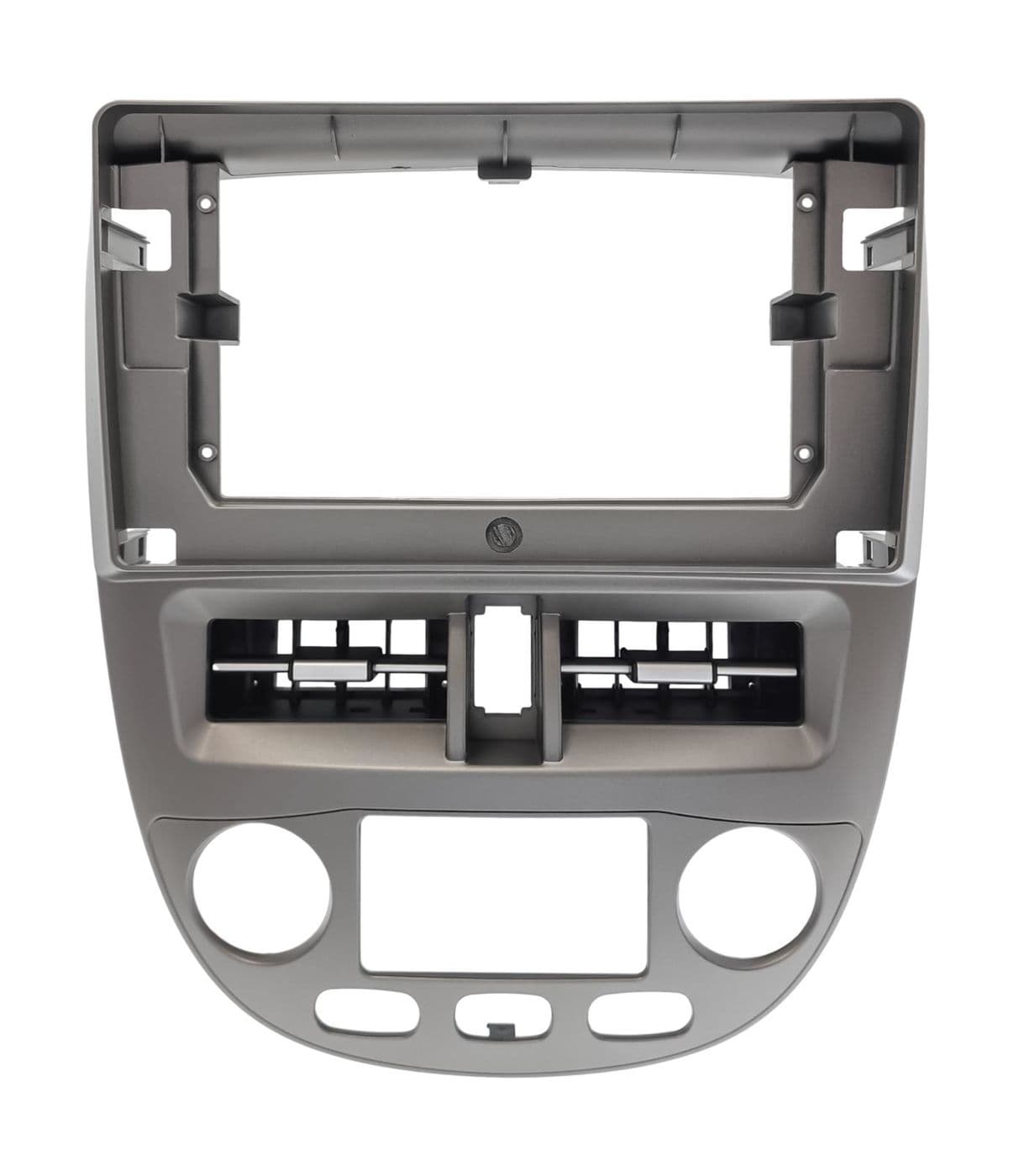 Рамка магнитолы 10" на CHEVROLET Lacetti 2004-13, Nubira,Optra 2004-08, Aveo 2004-06 / SUZUKI Forenza,Verona 2004-08 / BUICK Excelle 2004-08 / HOLDEN Viva 2005-09 / RAVON Gentra 2015-18 Auto AC / Sedan / Ver.2 / Grey