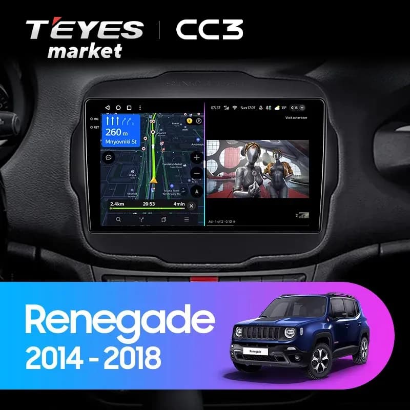 Головное устройство TEYES CC3 4/64 9" для Jeep Renegade 2014-2019