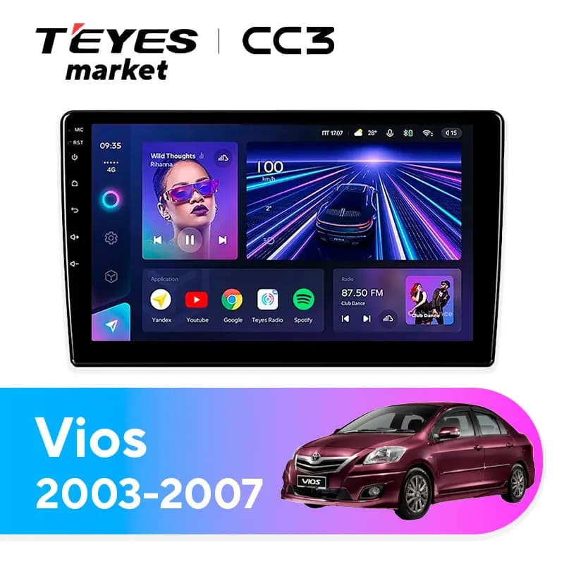 Головное устройство TEYES CC3 4/32 10.2" для Toyota Yaris 2016-2020