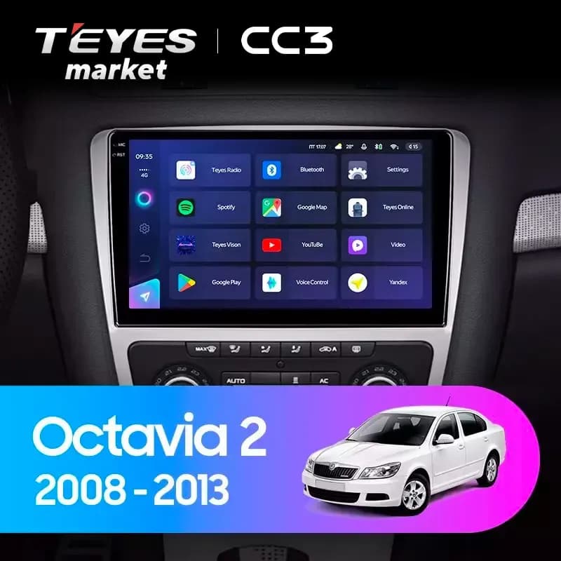 Головное устройство TEYES CC3 4/32 10.2" для Skoda Fabia 2007-2014