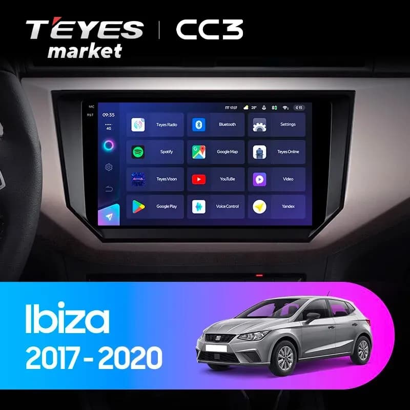 Головное устройство TEYES CC3 6/128 9" для SEAT Ibiza 2017-2021