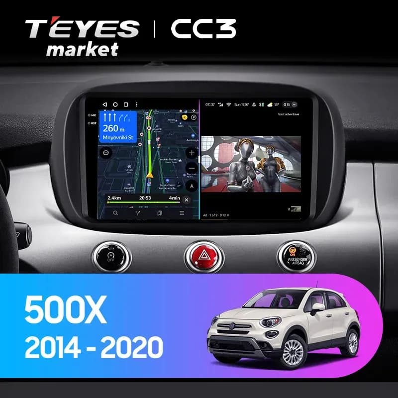 Головное устройство TEYES CC3 6/128 9" для FIAT 500X 2014-2023