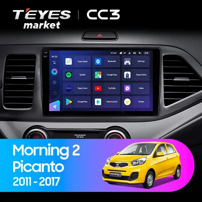Магнитола TEYES CC3 6/128 9" для Kia Morning 2004-2007