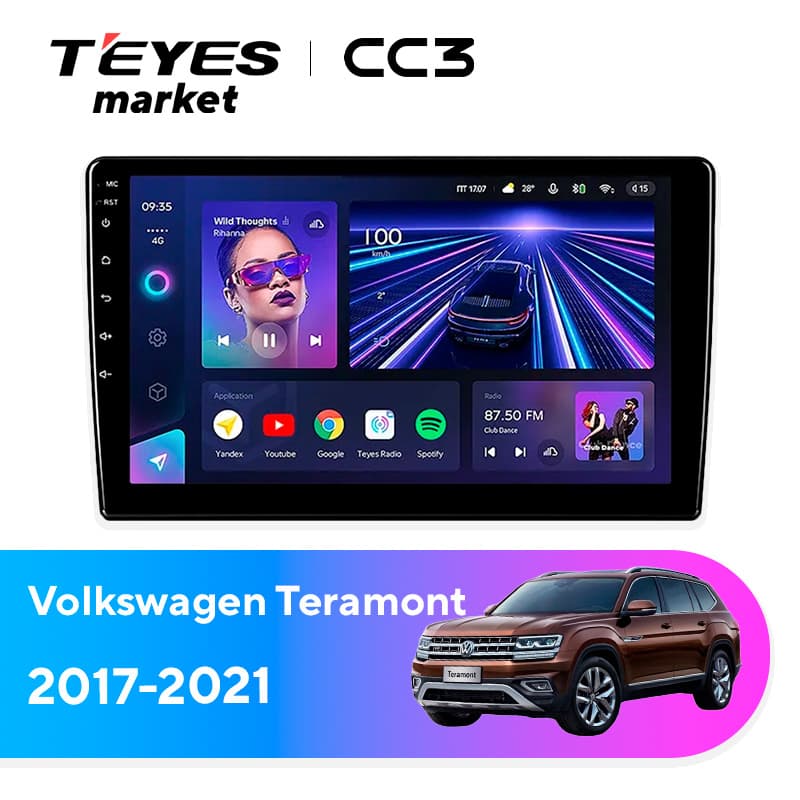Головное устройство TEYES CC3 4/32 10.2" для Volkswagen Teramont 2017-2021