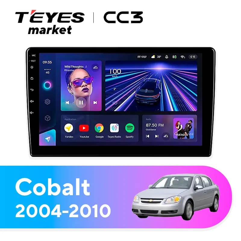 Головное устройство TEYES CC3 6/128 9" для Chevrolet Cobalt 2016-2023