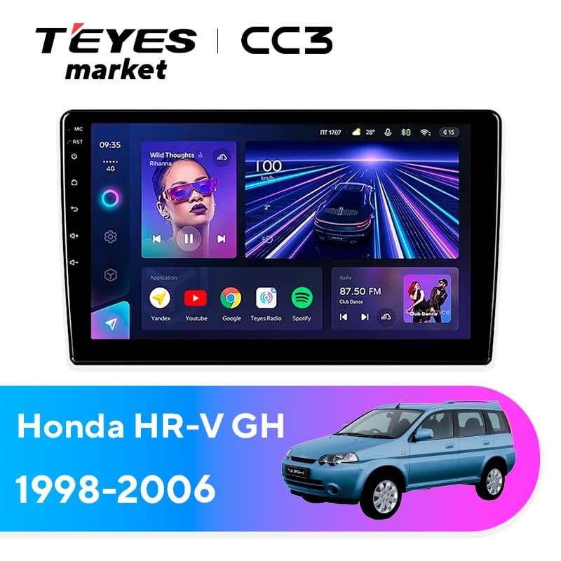 Головное устройство TEYES CC3 6/128 9" для Honda HR-V 1998-2006