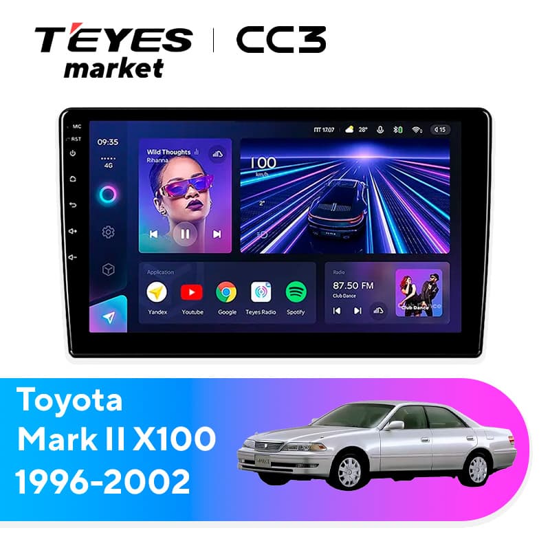 Головное устройство TEYES CC3 4/64 9" для Toyota Mark II 2000-2007