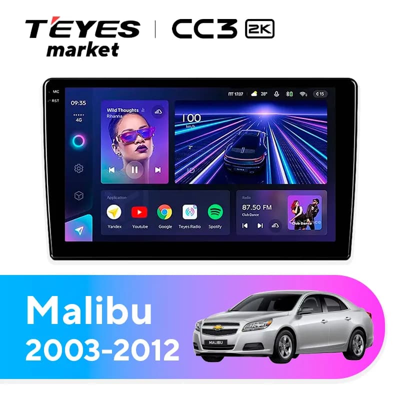 Головное устройство TEYES CC3 2K 4/64 9.5" для Chevrolet Malibu 2011-2014
