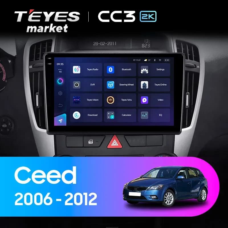 Головное устройство TEYES CC3 2K 4/32 9.5" для Kia Ceed 2010-2012