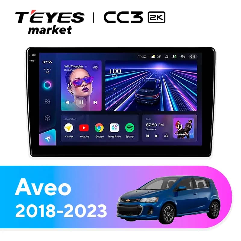 Головное устройство TEYES CC3 2K 4/32 9.5" для Chevrolet Aveo 2011-2020