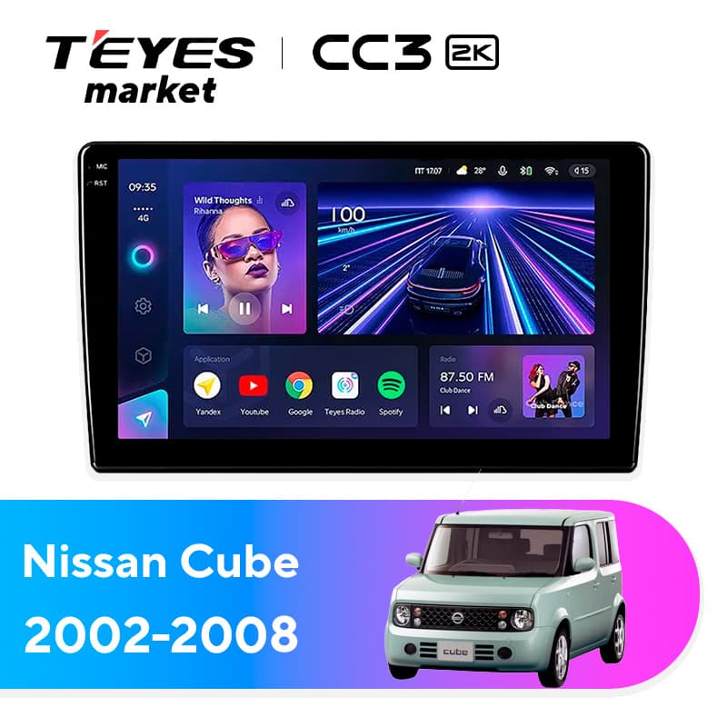 Головное устройство TEYES CC3 2K 6/128 10.36" для Nissan Cube 2008-2023