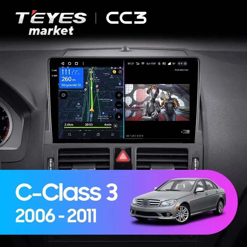 Магнитола TEYES CC3 6/128 9" для Mercedes Benz ML GL ML350 GL320 X164【F2】2005-2009