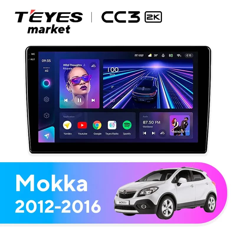 Головное устройство TEYES CC3 2K 4/32 9.5" для Opel Mokka 2012-2016